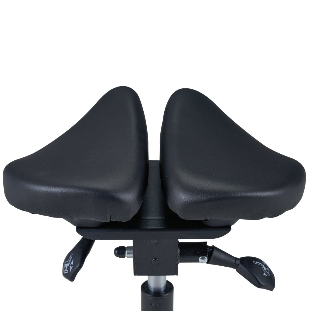 Ergonomic Posture Saddle Chair with Hydraulic Adjustable Height - Black/2 Colors | Aluminum Base & Rubber Wheels | Ideal for Office, Massage Therapy & Home Workspaces
