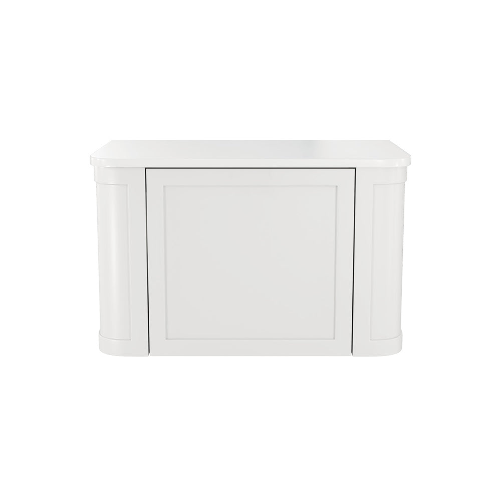 Fienza 75CM Mila Curved Satin White 750 Wall Hung Bathroom Vanity Cabinet - Perfect for Modern Bathroom Storage & Organization
