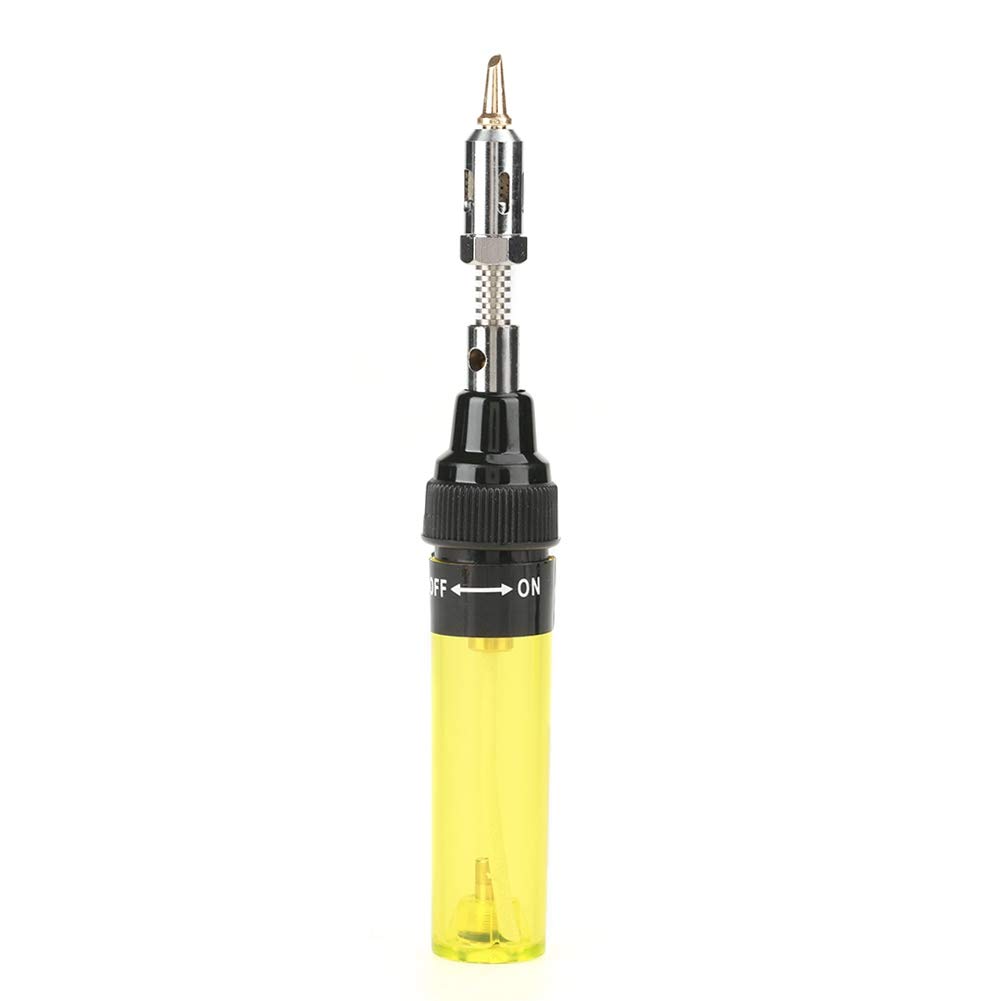 **Cordless Butane Soldering Iron - Lightweight & Portable Gas Soldering Tool for Electronics Repair, DIY Projects, and Jewelry Making (Yellow & Black)**