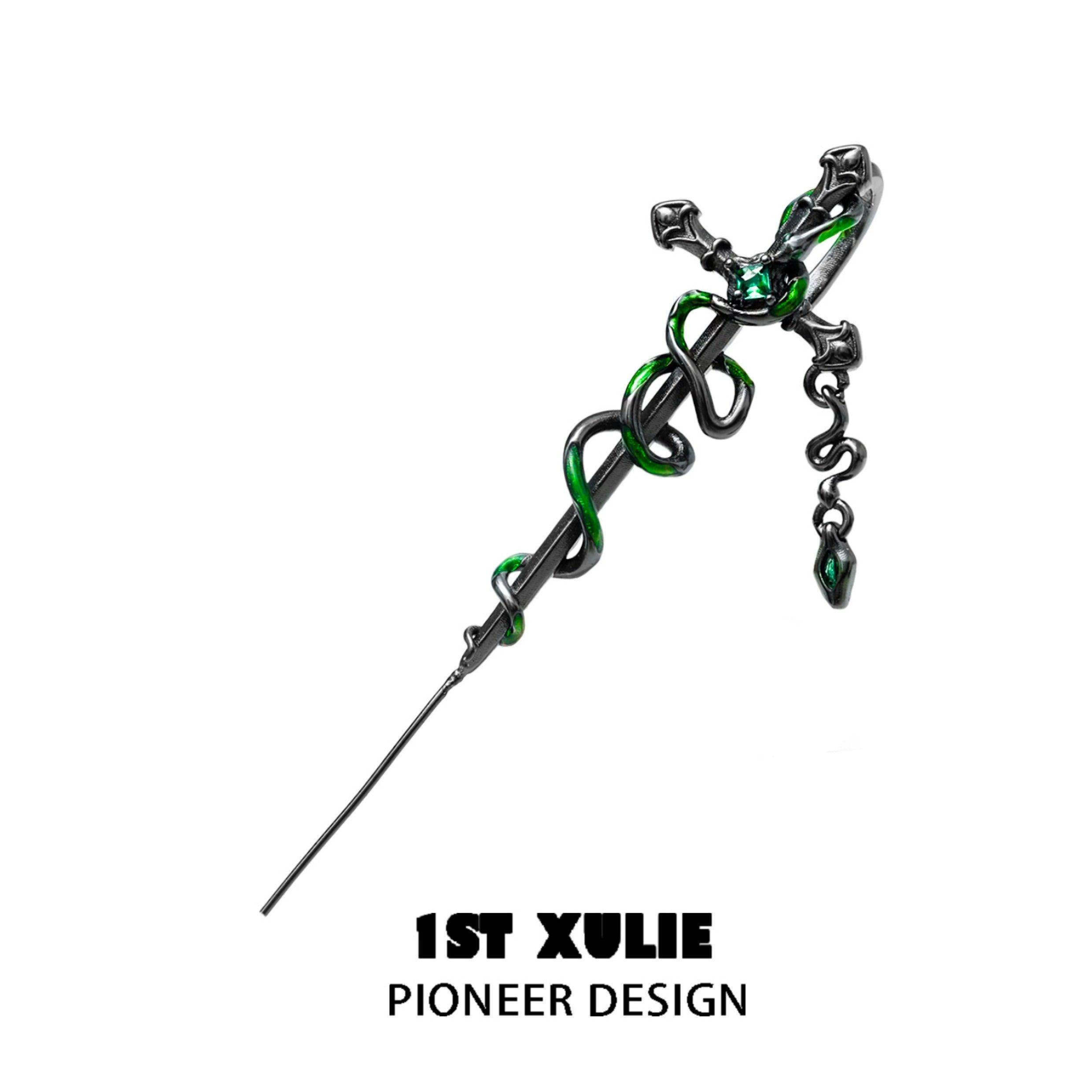 18k Black Gold Plated Slytherin House Needle Piercing Earrings for Women | Harry Potter Inspired Jewelry | Perfect for Cosplay, Gift Giving & Everyday Wear