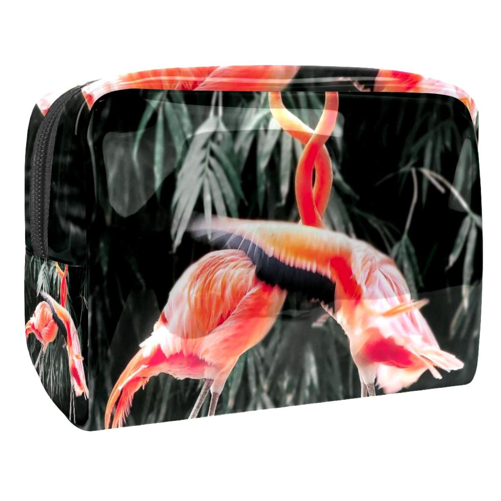 Flamingo Print Large Makeup Bag - Waterproof Travel Cosmetic Organizer with Zipper for Women & Girls - Perfect for Travel, Gym, and Daily Essentials Storage