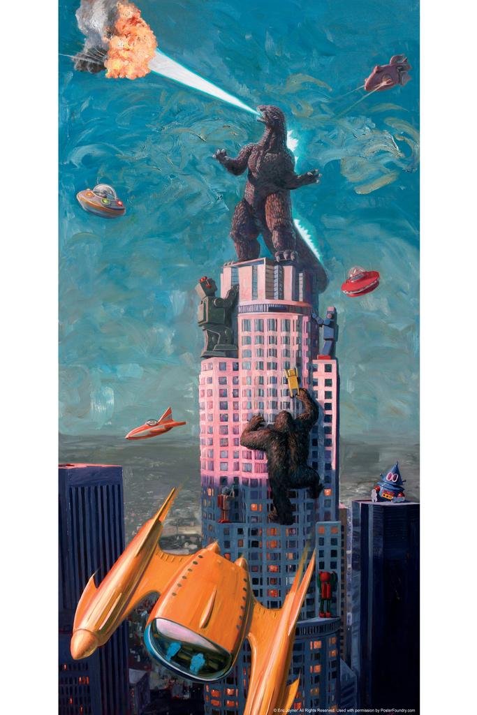 Eric Joyner 'Robots Just Another Day in LA' Cool Wall Art Print Poster 24x36 - Perfect for Home, Office & Game Room Decor