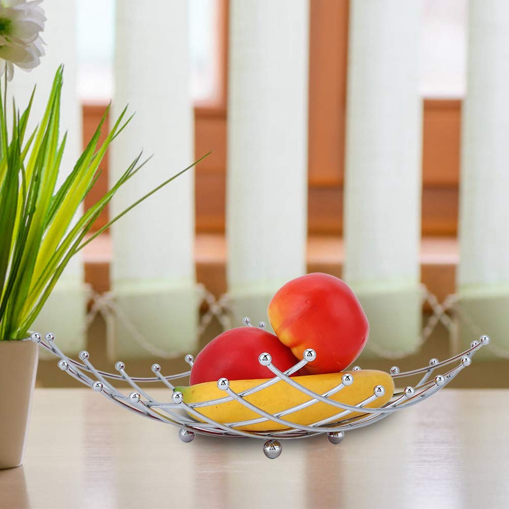 2-Pack Stainless Steel Fruit Bowl Set - Shallow Hollow Carved Design for Fruits, Vegetables, Eggs & Snacks | Perfect for Kitchen Counter, Dining Table & Party Serving
