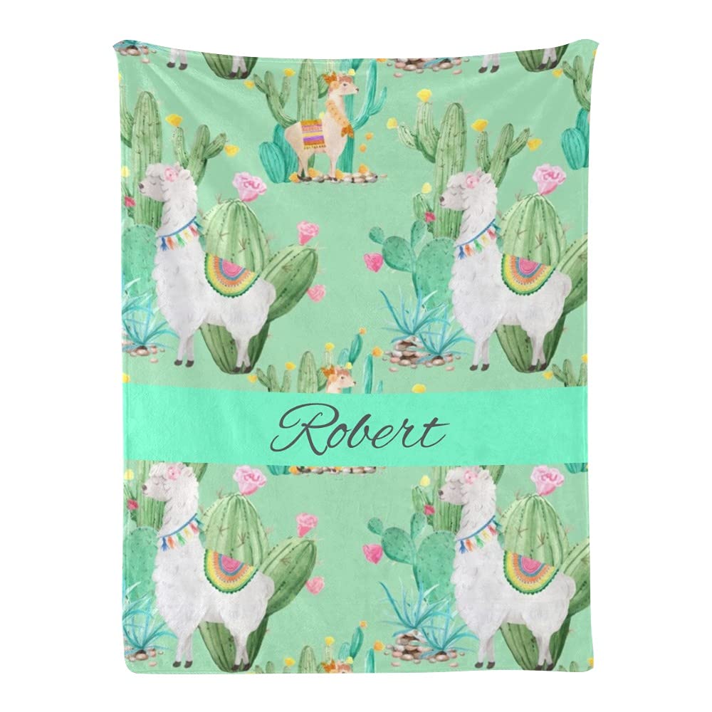 Custom Personalized Alpaca Print Baby Blanket - Super Soft Fleece Nursery Blanket for Boys & Girls (30x40 Inches) | Perfect for Baby Showers, Birthdays & Nursery Decor