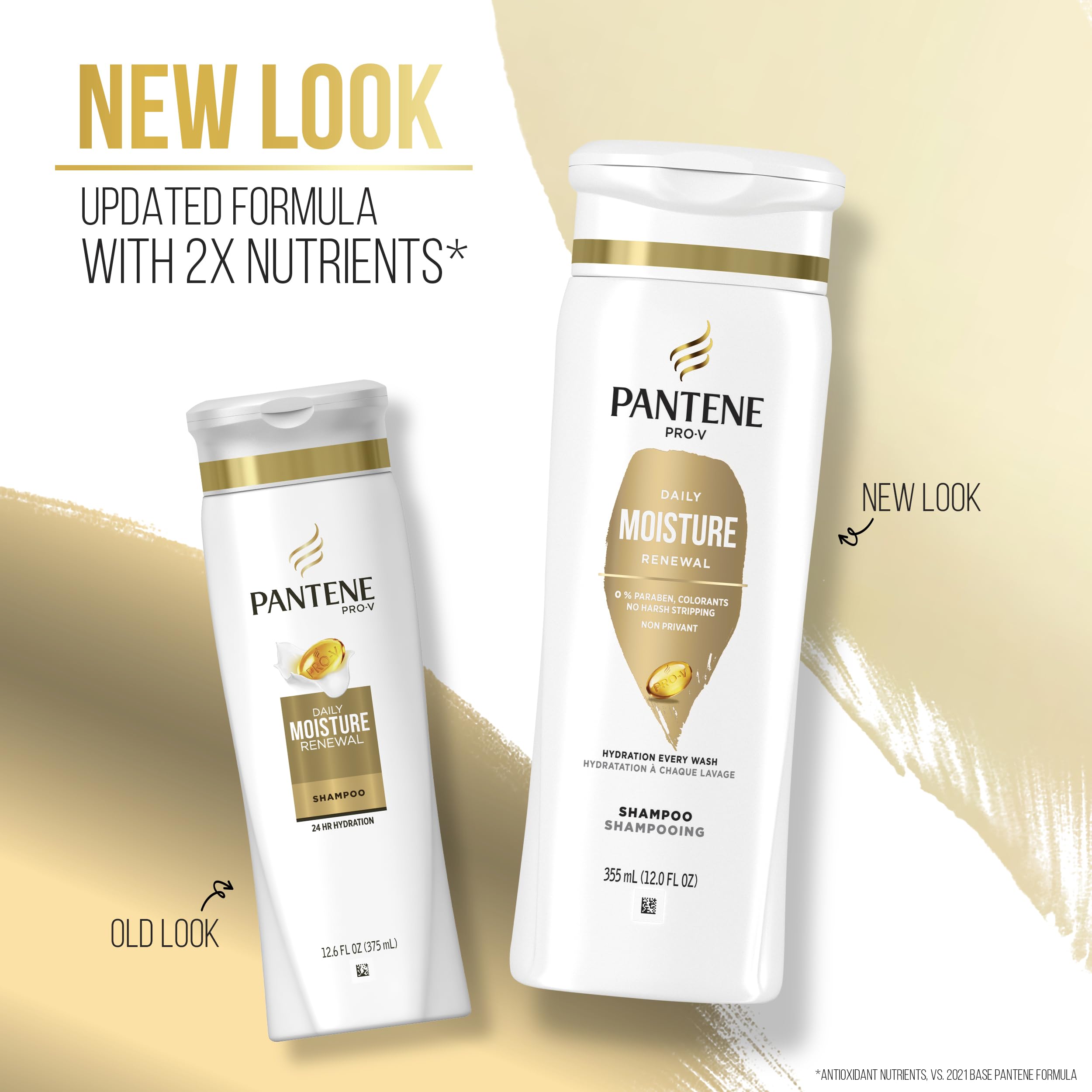 Pantene PRO-V Daily Moisture Renewal Shampoo for Dry Hair - 12 oz Bottle | Hydrating & Nourishing Formula for Soft, Shiny Hair | Perfect for Daily Use at Home or Salon