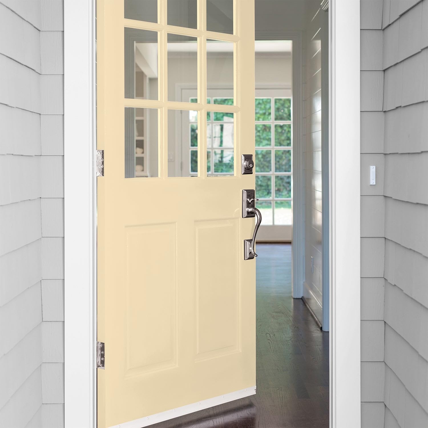 Glidden Exterior Paint + Primer: Yellow One Coat Satin Finish - 5 Gallon Bucket | Weather-Resistant, Long-Lasting Protection for Home Exteriors, Fences & Outdoor Projects