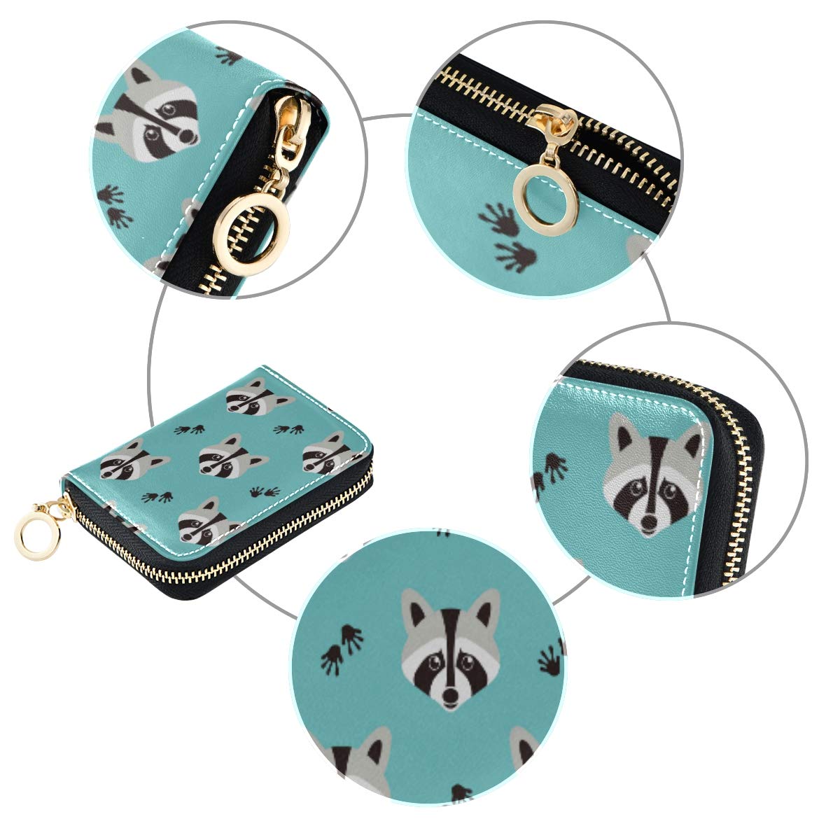 Premium RFID Blocking Leather Zipper Card Holder Wallet for Women - Stylish Printed Design for Credit Cards, ID & Cash - Perfect for Travel, Work & Everyday Use