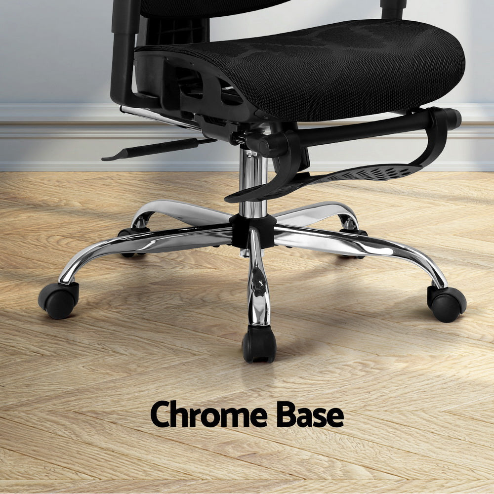 Artiss Ergonomic Office Chair Footrest - Adjustable Height Memory Foam Foot Rest for Under Desk, Black - Perfect for Home Office, Gaming & Workstation Comfort