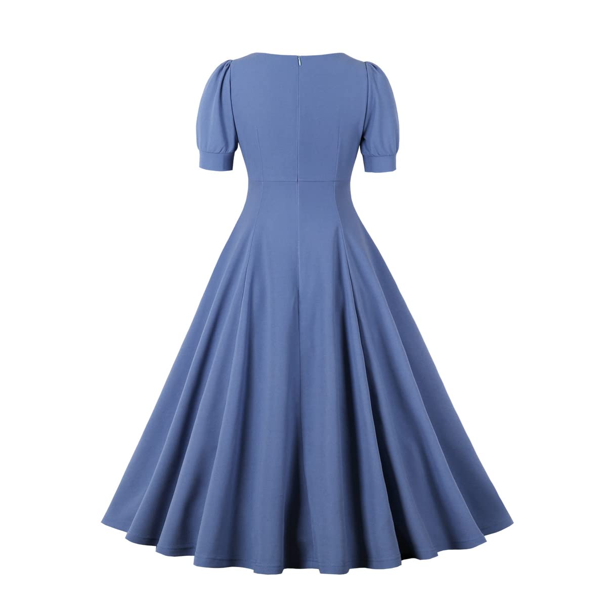 Vintage 1940s Work Dress with Bubble Sleeves & Keyhole - Office & Party Wear