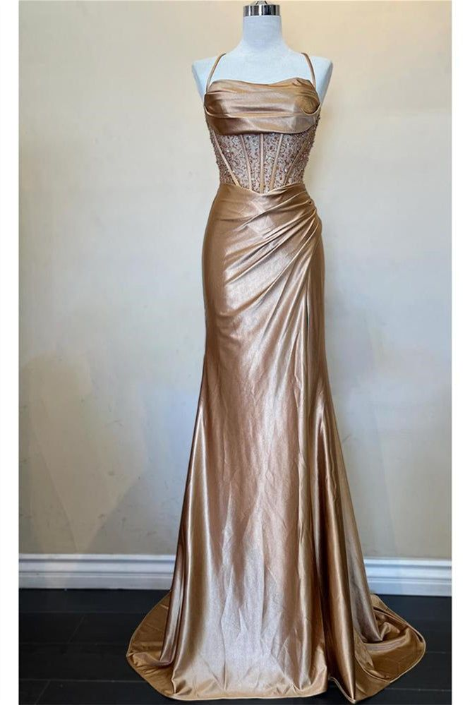 Elegant Green Mermaid Long Prom Dress with High Slit - Formal Evening Gown J4939 for Homecoming, Wedding Guest & Special Occasions