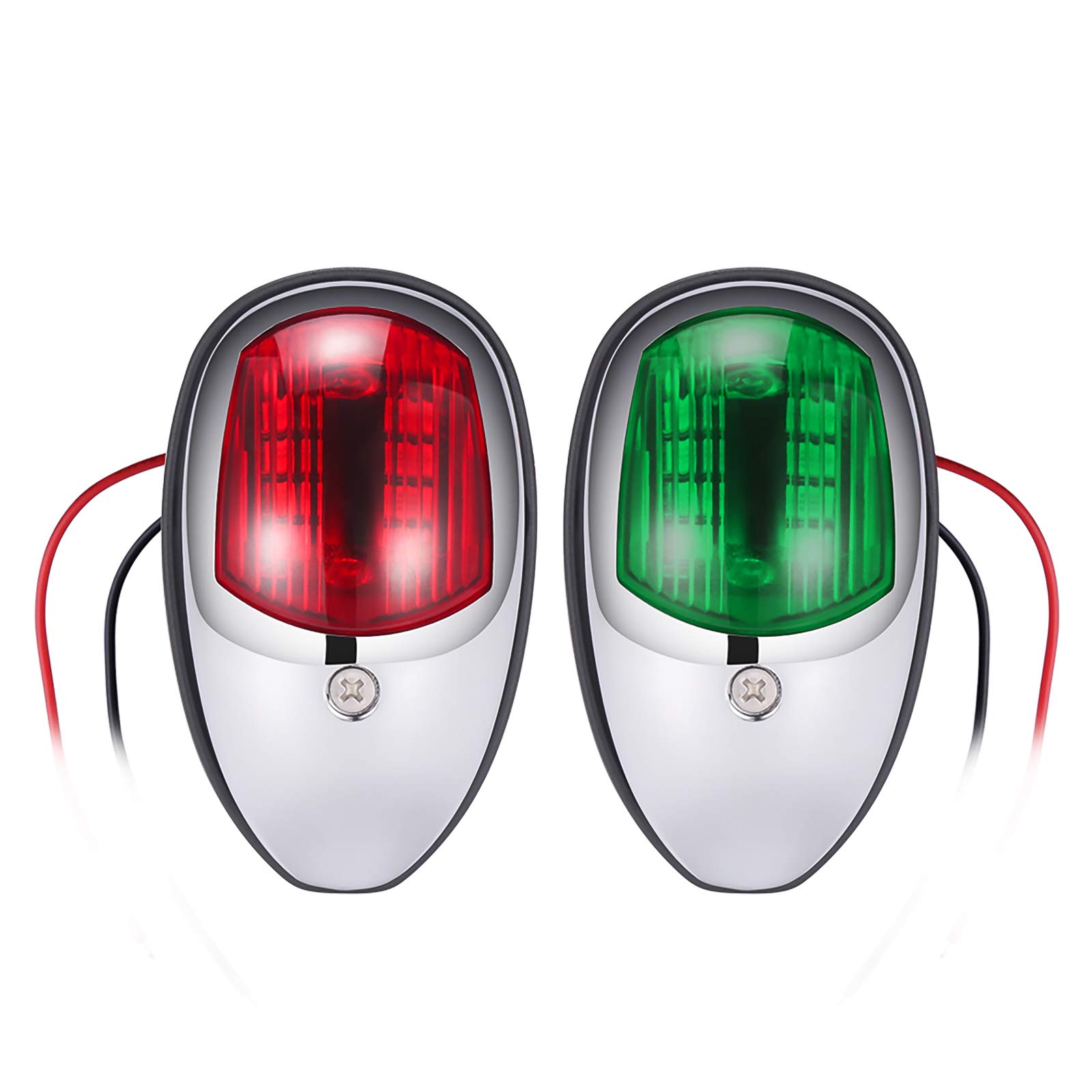 Blingbin Marine Navigation Lights - 2Pcs Red & Green Deck Mount Boat Lights, 12-24V Waterproof LED Sailing Signal Lights for Yachts, Fishing Boats, and Skeeters | Perfect for Night Cruising & Water Safety