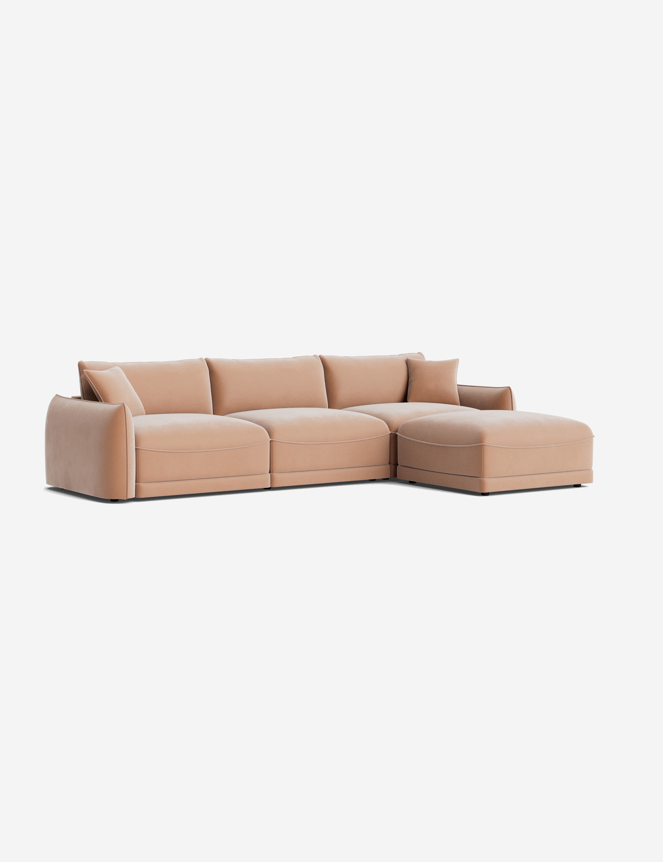 Balmer Sectional Sofa with Ottoman - Modern L-Shaped Couch Set for Living Room, Lounge & Home Theater - Comfortable Fabric Sofa with Chaise & Storage Ottoman