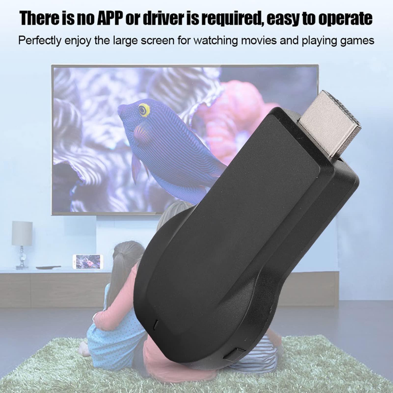 1080P Wireless Display Receiver Dongle - Airplay Miracast DLNA Compatible HDMI Adapter for Smart TV, Laptop & Phone | Perfect for Home Theater, Office Presentations & Gaming