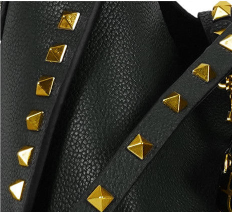 Stylish Studded Bucket Shoulder Bag for Women - Trendy Crossbody Purse with Metal Accents | Perfect for Casual Outings, Date Nights & Travel Accessories