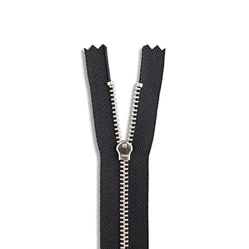 9 Inch Heavy Duty Metal Zipper - Black & Gold Brass Non-Separating Zippers for Sewing, Crafts, DIY Projects - Perfect for Bags, Jackets, Boots and Outdoor Gear Repair