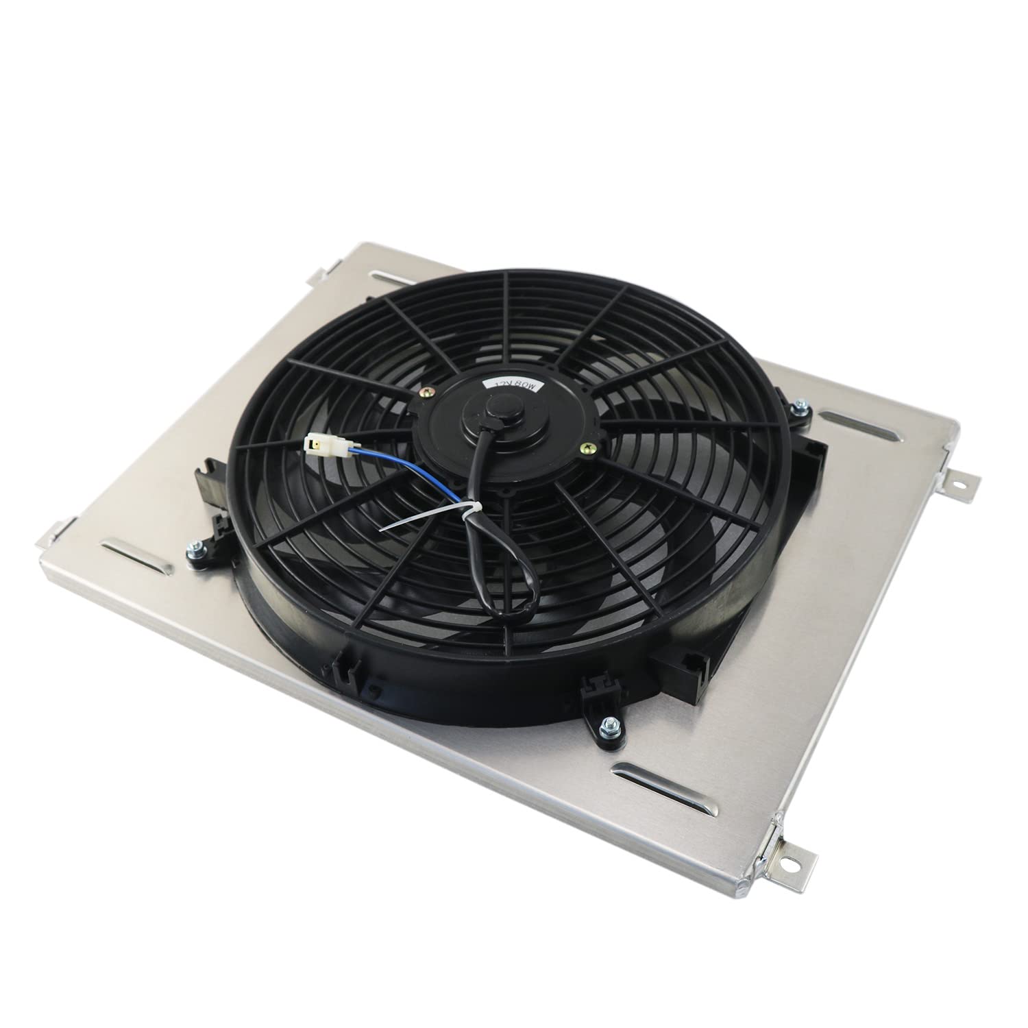 Aluminum Radiator Shroud with 14 Inch Fan for 1963-1970 Ford Country Sedan, Squire, Fairlane, Falcon, Galaxie, LTD, Mustang, Torino & 1967-1968 Mercury Cougar - Fits 4.7L 5.0L 6.4L 7.0L Engines - Perfect for Engine Cooling & Performance Upgrades