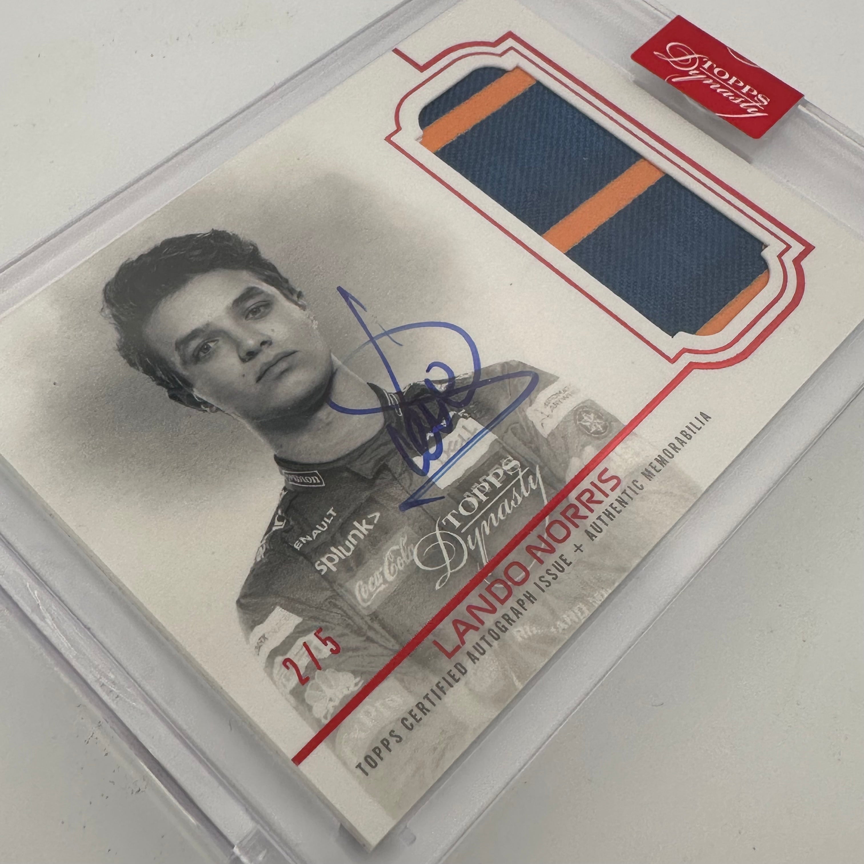 2020 Topps Dynasty F1 Red Lando Norris #DAP LN Auto Patch Card - Perfect for F1 Collectors, Racing Fans, and Sports Memorabilia Enthusiasts