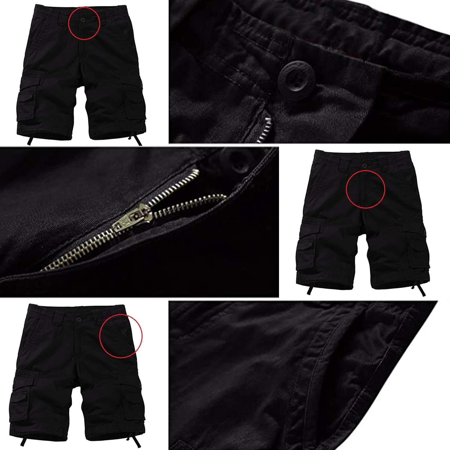 Men's Casual Cargo Shorts - Cotton Solid Outdoor Walking & Combat Shorts for Hiking, Travel & Everyday Wear