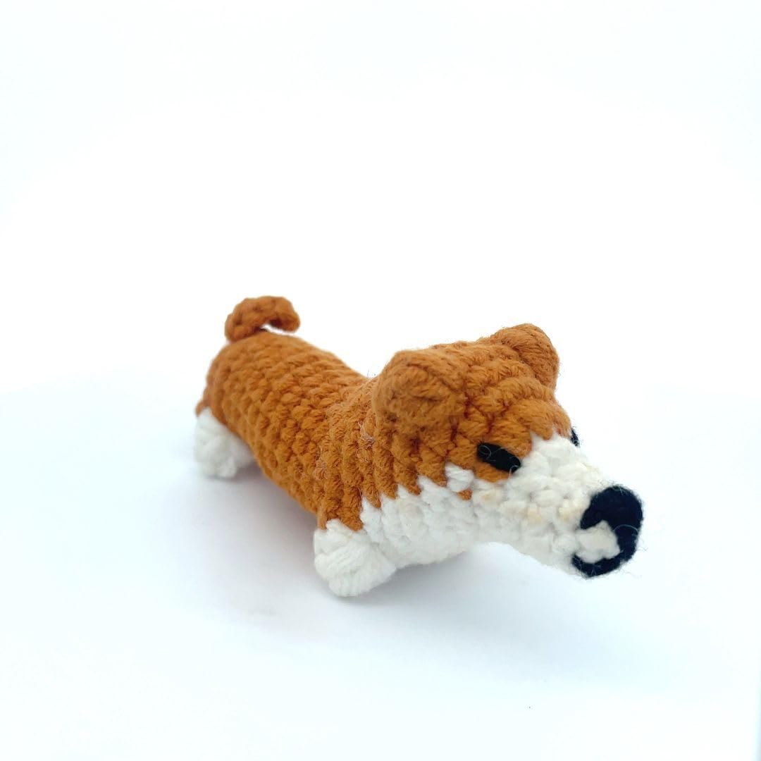Handmade Mini Corgi Dog Amigurumi Crochet Plush Toy - Cute Stuffed Animal Gift for Dog Lovers (Style 2) | Perfect for Nursery Decor, Birthday Presents & Kawaii Collectibles