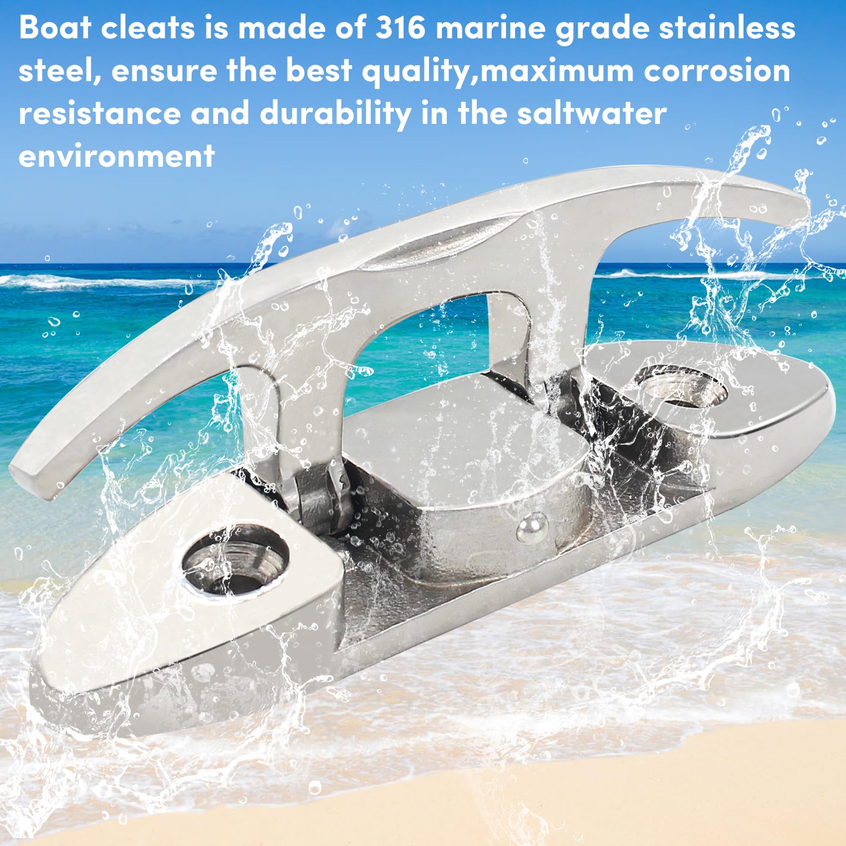 ORLANG 316 Stainless Steel Folding Boat Cleat - Marine Grade 4-3/4