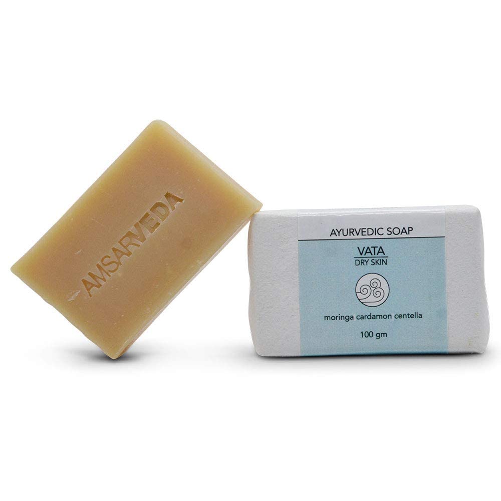 Amsarveda Vata Ayurvedic Soap for Dry Skin - Natural Herbal Cleanser for Hydration & Nourishment | Perfect for Daily Skincare Routine & Sensitive Skin Care