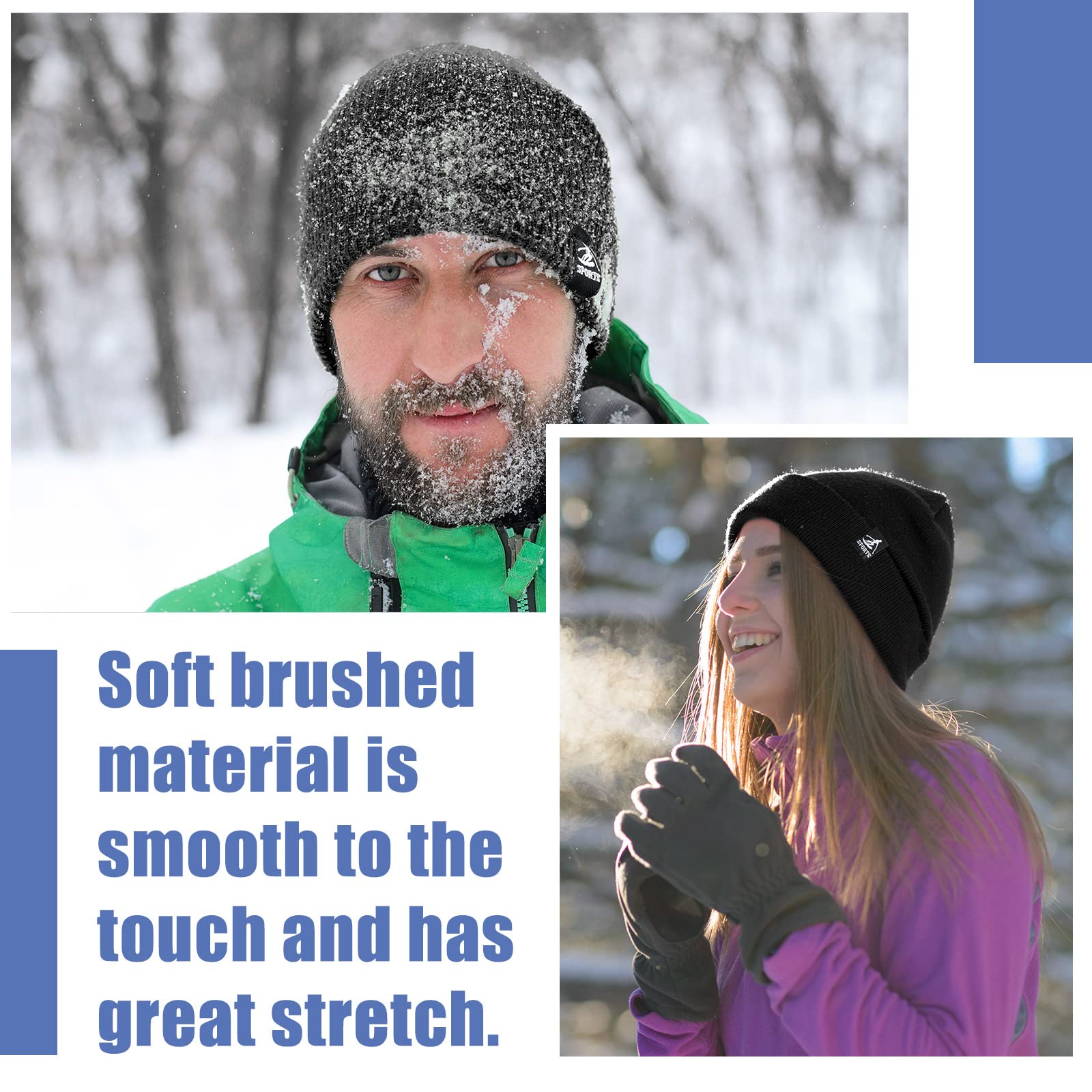 80 Pcs Unisex Winter Beanie Hats Bulk - Warm Fleece Lined Knitted Hats for Men & Women - Cozy Double Layer Cold Weather Accessories - Perfect for Winter Sports, Outdoor Activities & Charity Donations