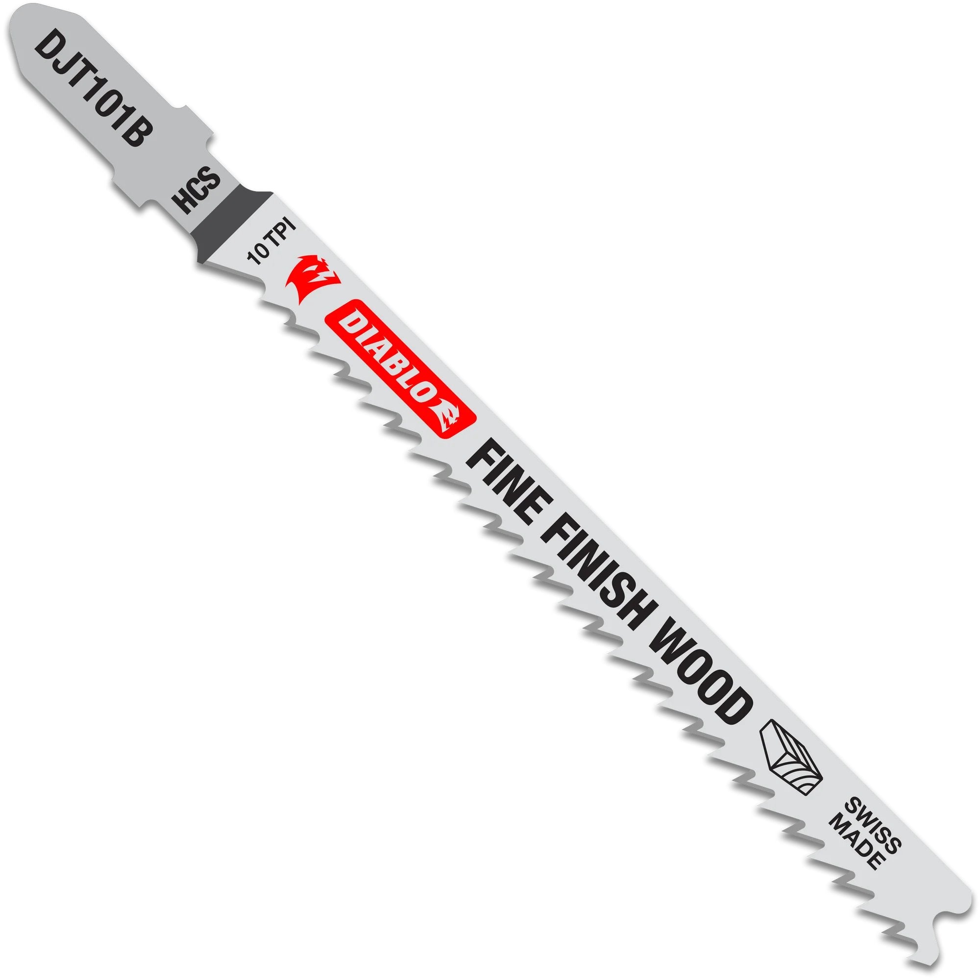 Diablo DJT101B5 4-Inch 10 TPI High Carbon Steel T-Shank Jig Saw Blades - 5 Pack for Fine Woodworking & Smooth Finish Cuts - Perfect for Carpentry, DIY Projects & Furniture Making