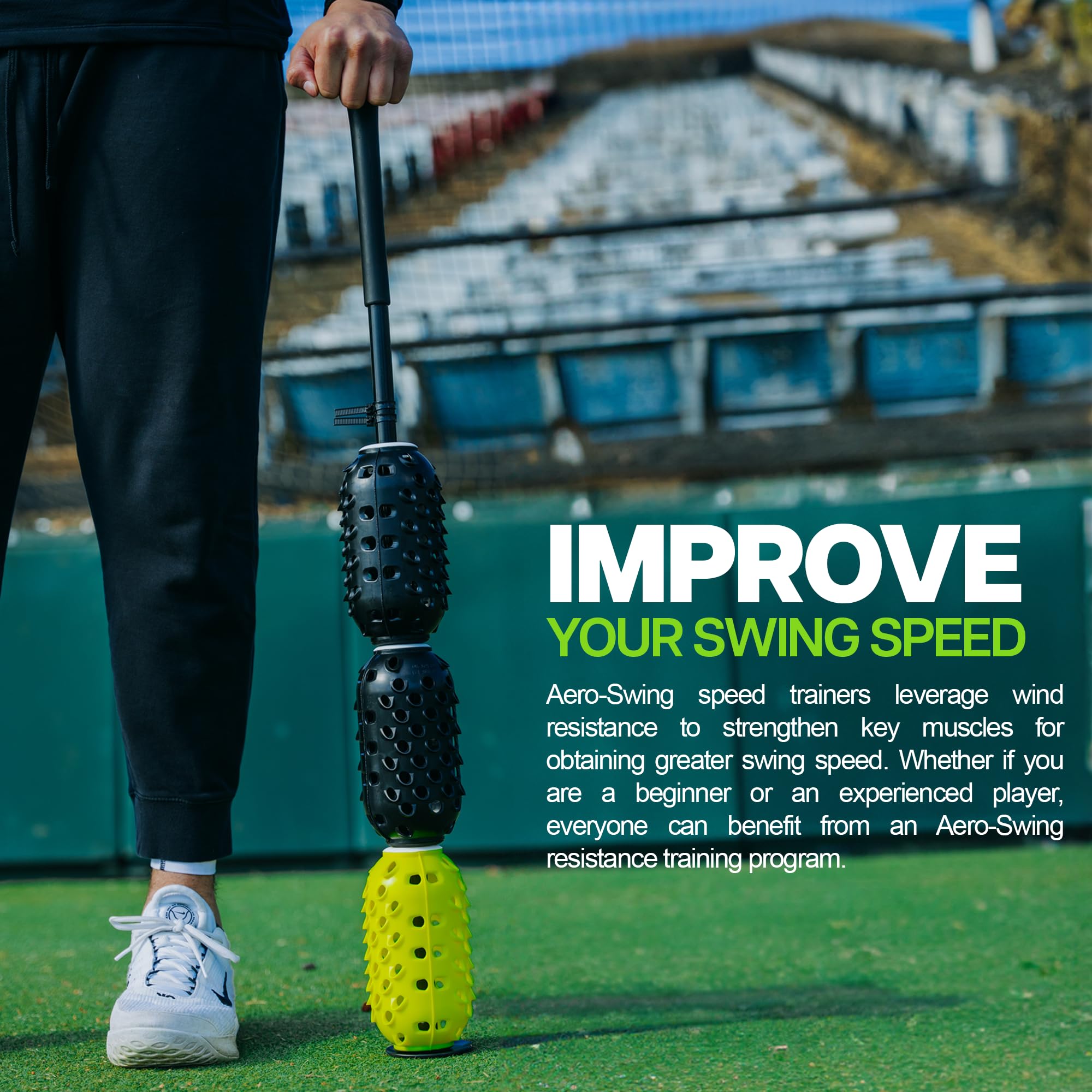Aero Swing Baseball & Softball Swing Trainer - Air Resistance Bat Swing Trainer for Speed & Accuracy | Baseball & Softball Training Tool | Perfect for Batting Practice, Hitting Drills & Home Training