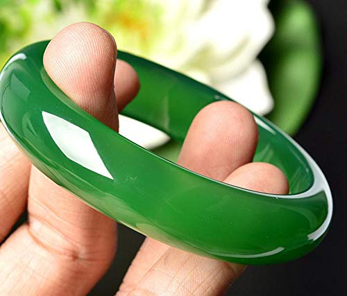 Brazilian Natural Green Chalcedony Bracelet for Women - Certified Agate Stone Bangle | Boho Chic Jewelry for Everyday Wear & Special Occasions