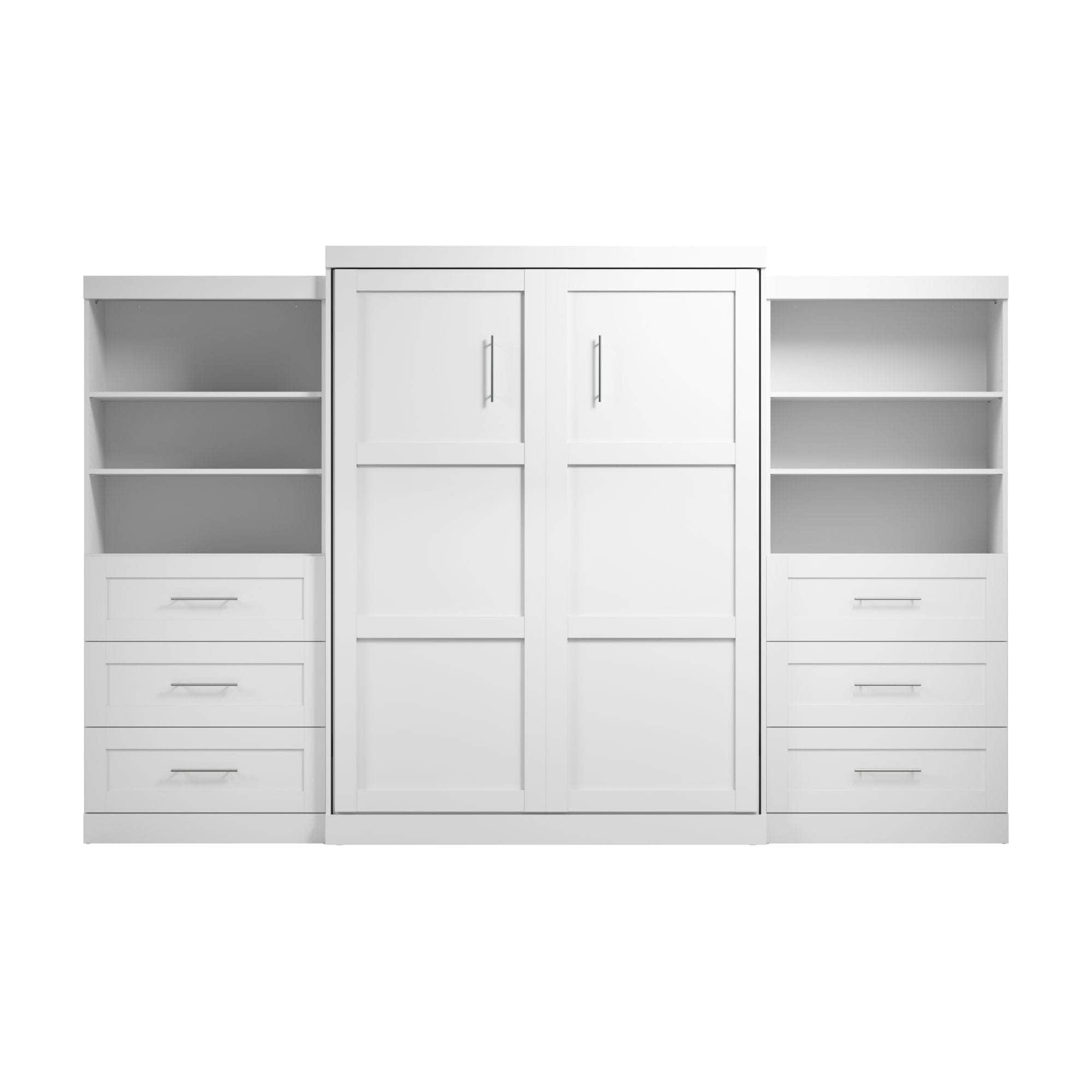 Pur Queen Murphy Wall Bed with 2 Storage Drawers - Space Saving Fold Down Bed (136 Inch) in 6 Colors | Perfect for Small Apartments, Guest Rooms & Home Offices