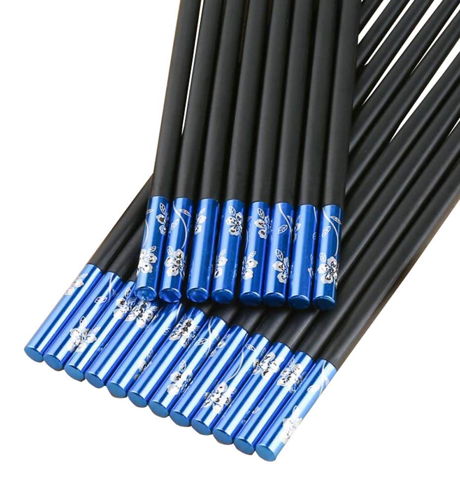 **Jingyun 10 Pairs Reusable Alloy Chopsticks Set - Durable Stainless Steel Dinnerware for Home, Restaurant & Asian Cuisine | Perfect for Sushi, Noodles & Everyday Dining**