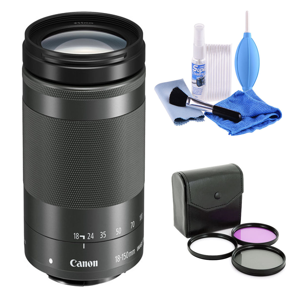 Canon EF-M 18-150mm f/3.5-6.3 IS STM Lens with Cleaning Kit & UV Filter - Perfect for Travel, Portrait & Street Photography