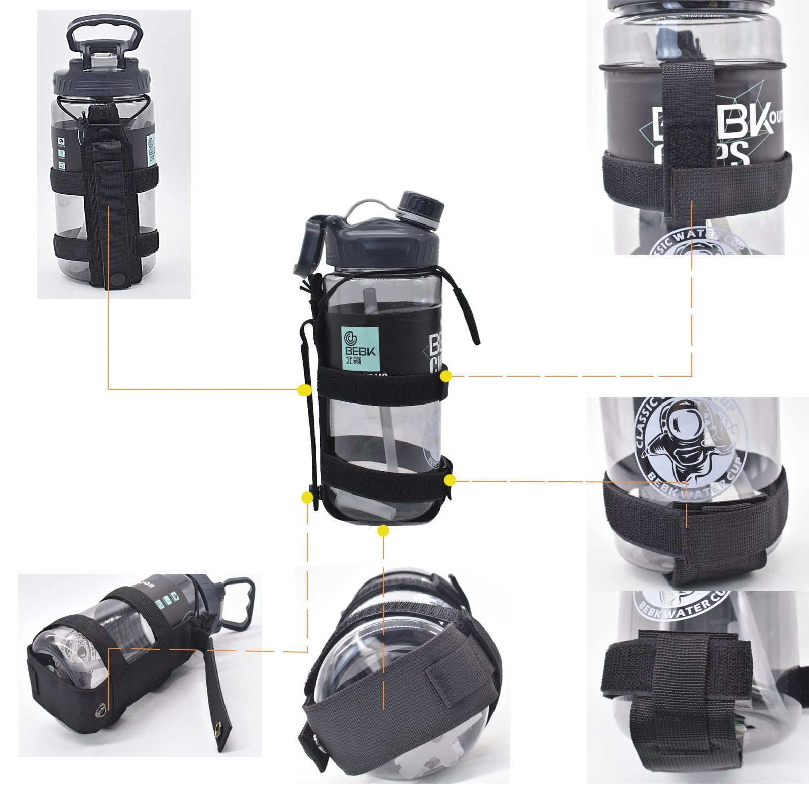 Tactical Water Bottle Holder Pouch - Adjustable MOLLE Belt Bottle Carrier for 17-84 Oz - Customizable Hydration Pack for Hiking, Camping & Outdoor Adventures