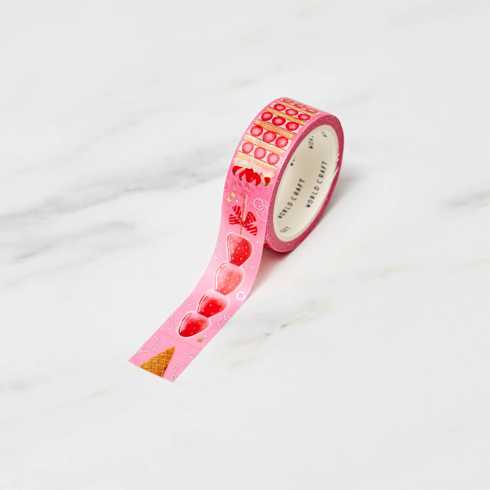 Sweet Love Series Vertical Foil Masking Tape - Premium Decorative Washi Tape for Scrapbooking, DIY Crafts, Gift Wrapping & Home Decor | WORLD CRAFT