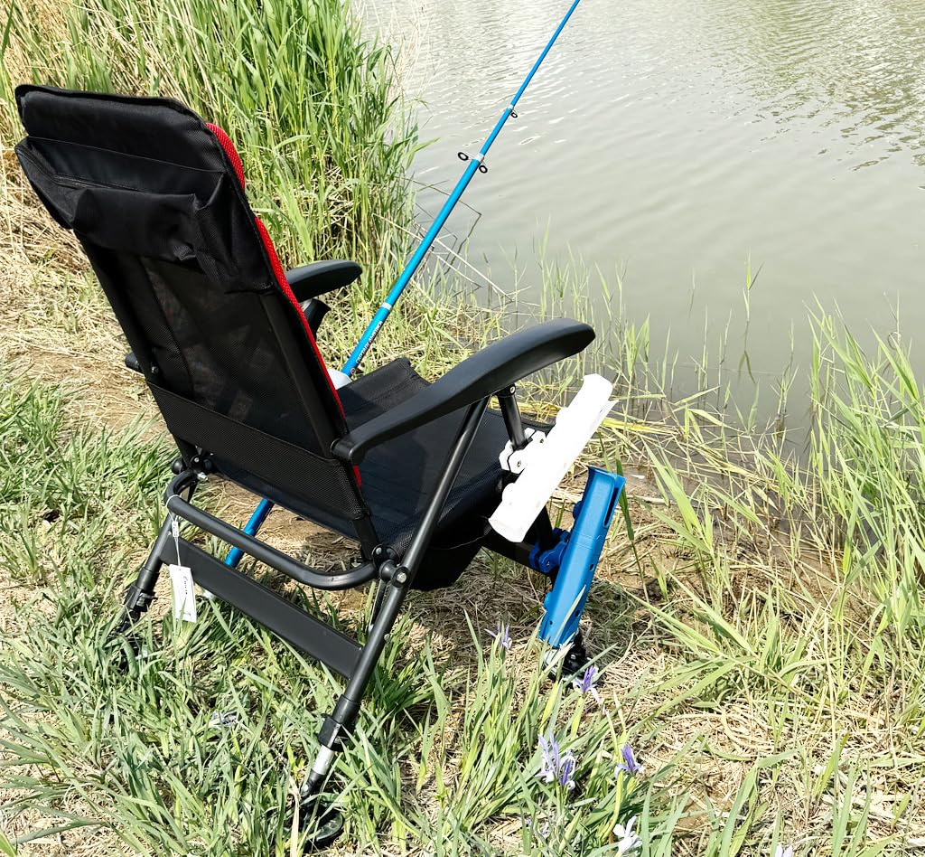 Fishing Rod Holder for Folding Wagon Carts, Garden Carts & Bikes - Beach & Car Fishing Chair Accessory - Secure Pole Rack Rest - Perfect for Outdoor Fishing, Camping & Beach Trips