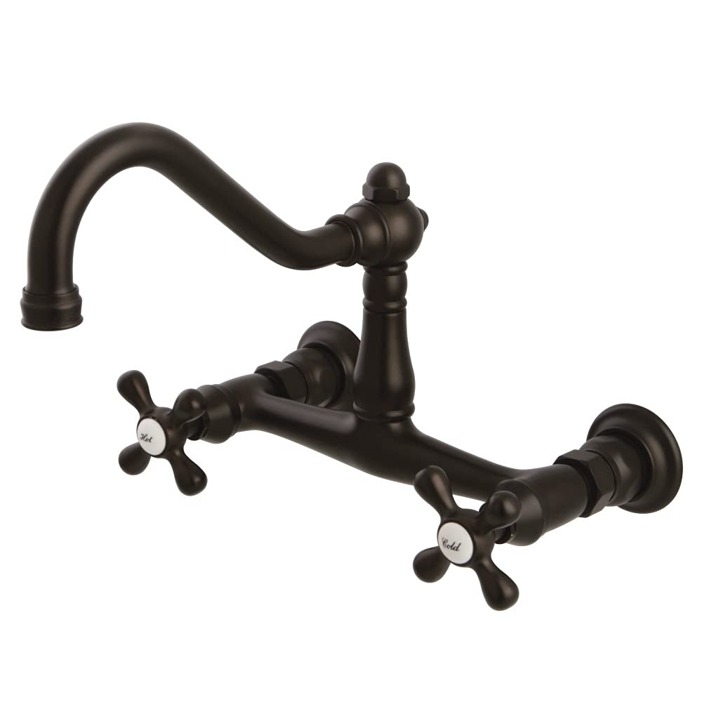 Kingston Brass KS3245AX 8-Inch Vintage Bathroom Faucet in Oil Rubbed Bronze - Perfect for Classic & Farmhouse Style Bathroom Renovations