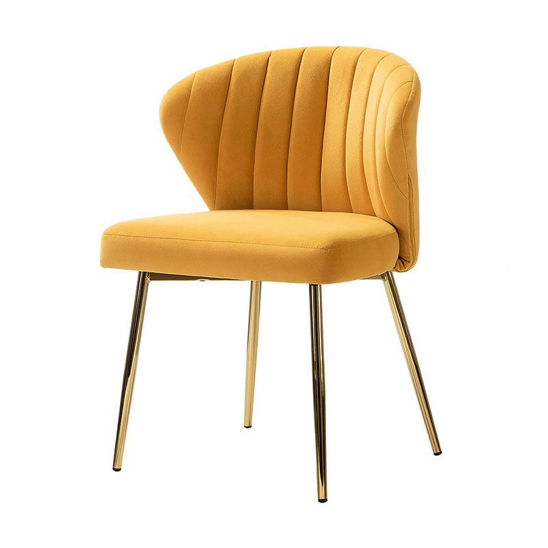 Modern Dining Chairs Set of 4 - Mid Century Metal Leg Side Chairs for Kitchen, Dining Room & Office - Aruna Contemporary Upholstered Seating