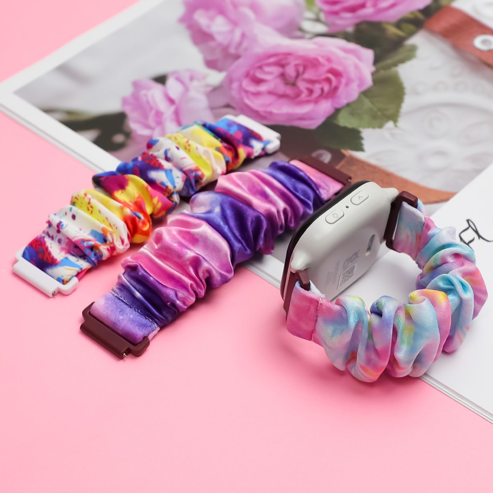 3 Pack Kids Printed Soft Elastic Stretchy Solo Loop Watch Bands - Compatible with Gizmo Watch 3/Adventure 3 2 1, Gabb Watch 3e 3 2 1, SyncUP Watch & Cosmo JrTrack - Cute Replacement Bands for School, Sports and Daily Wear