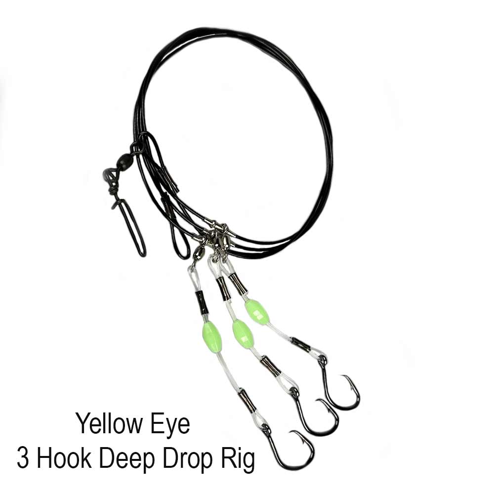 Capt. Harry's 3 Hook Deep Dropping Rigs for Saltwater Fishing - Premium Offshore Bottom Fishing Gear for Grouper, Snapper & Tilefish