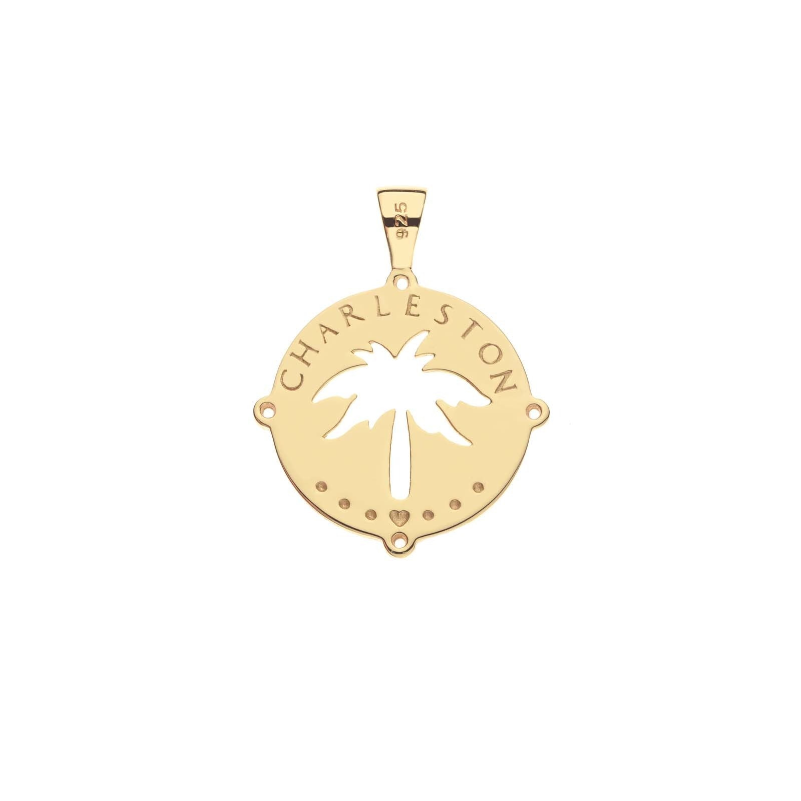 Jane Win CHARLESTON Palmetto Cutout Coin Pendant Necklace - Southern Charm Jewelry for Women, 18K Gold Plated Coin Necklace with Cutout Design, Perfect for Casual Wear, Date Night & Gift Giving