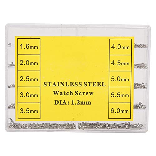 Zerone Watch Screws Kit (1.6-6.0mm) - Stainless Steel Watch Back Cover Repair Screws with Cross Head & Storage Box - Perfect for Watch Repair, Maintenance & DIY Projects