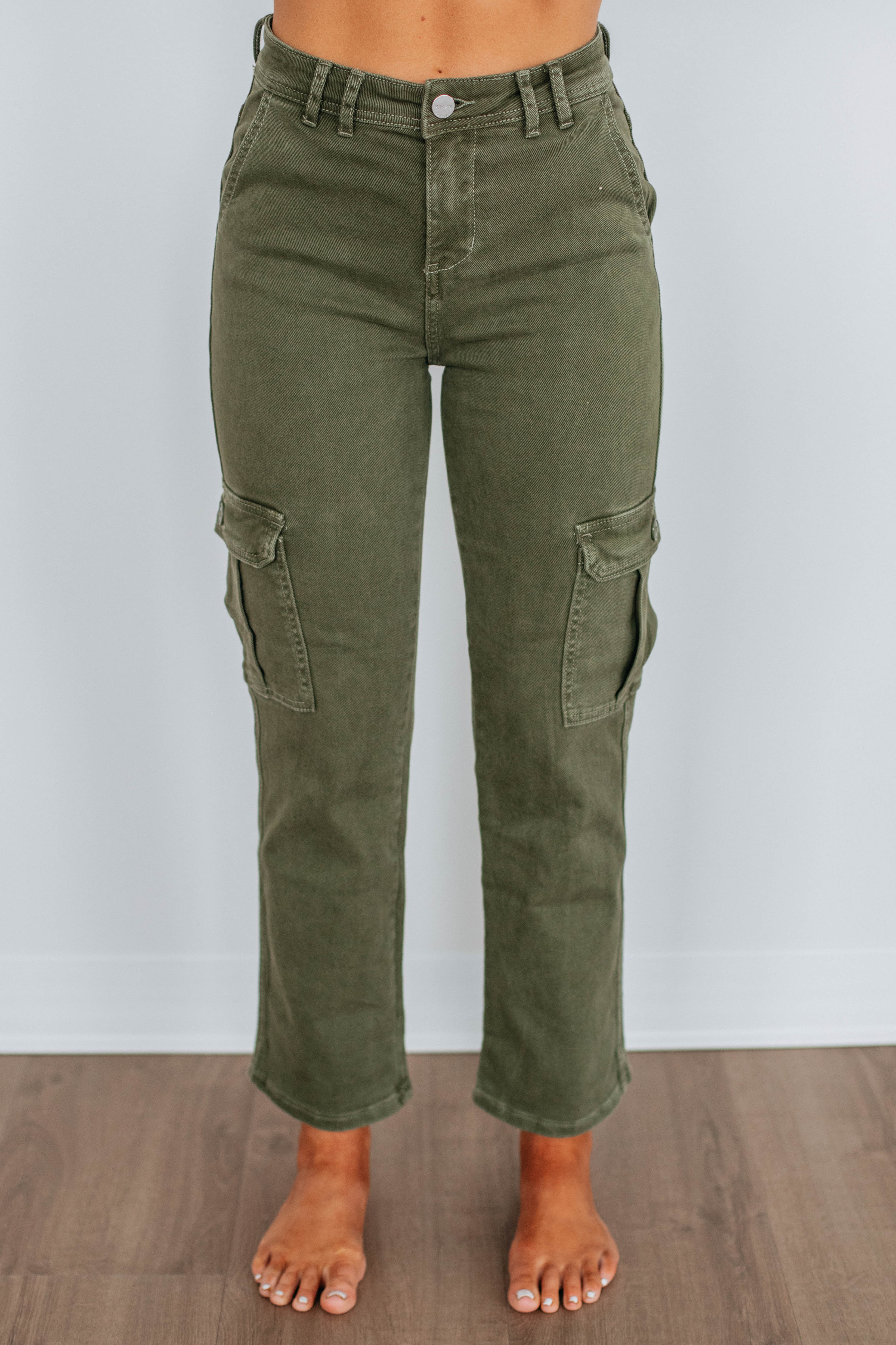 Hadley Risen Cargo Pants for Men - Stretch Comfort Fit Moss Green Work Jeans | Outdoor Hiking, Casual Wear & Workwear
