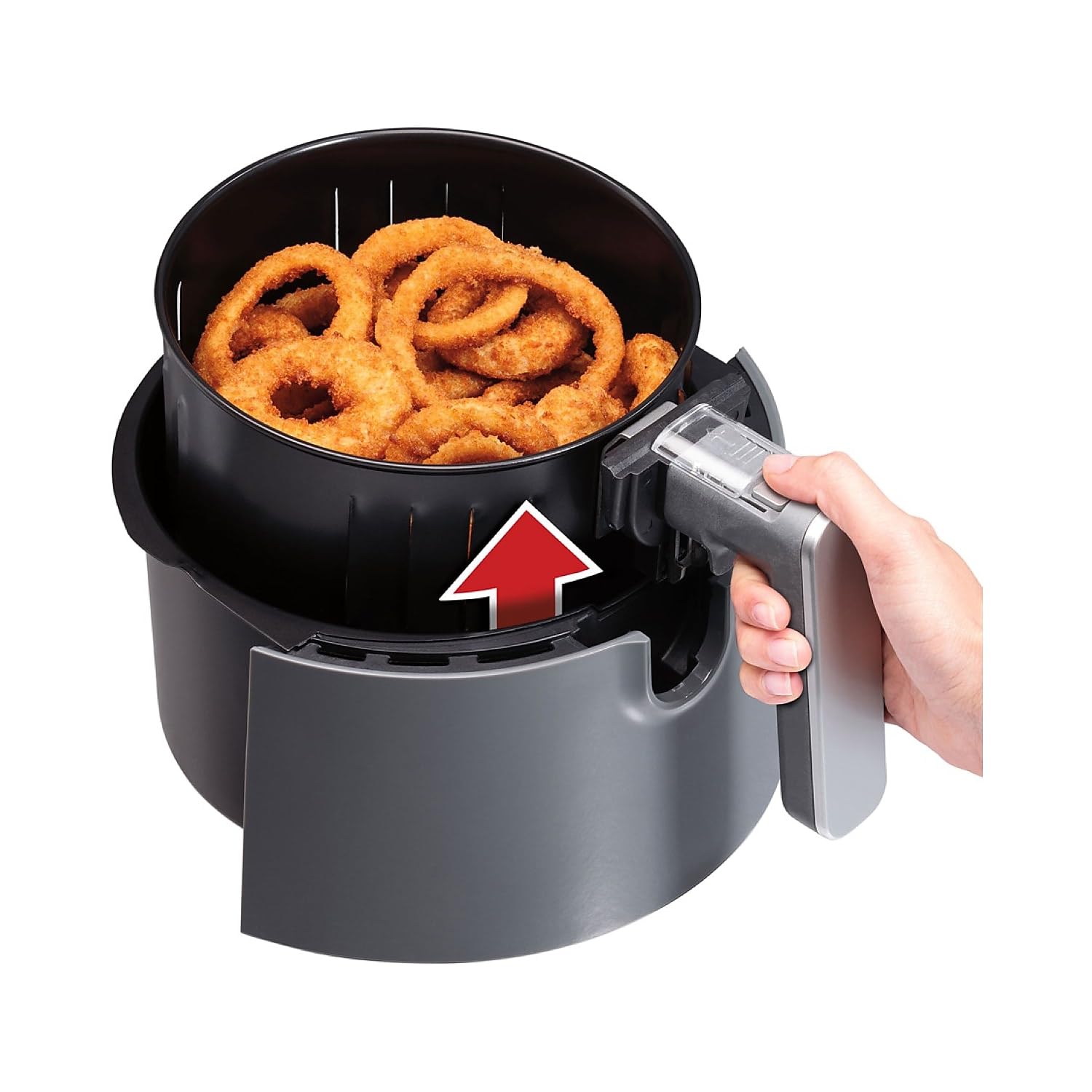 Hamilton Beach 2.5L Digital Air Fryer with Timer & Temperature Control, Gray (35051) - Healthy Oil-Free Cooking for Family Meals, Snacks & Appetizers