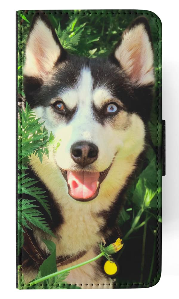Siberian Husky Dog 7 Flip Wallet Phone Case for Apple iPhone X & Xs - Stylish Protective Cover with Card Holder for Everyday Use