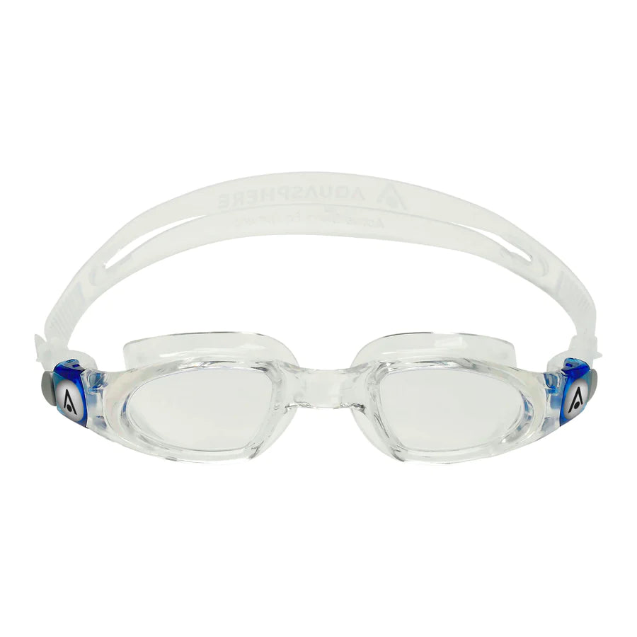 Aqua Sphere Mako2.A1 Swimming Goggles - Transparent Blue Frame with Clear Lens for Pool, Open Water & Triathlon Training