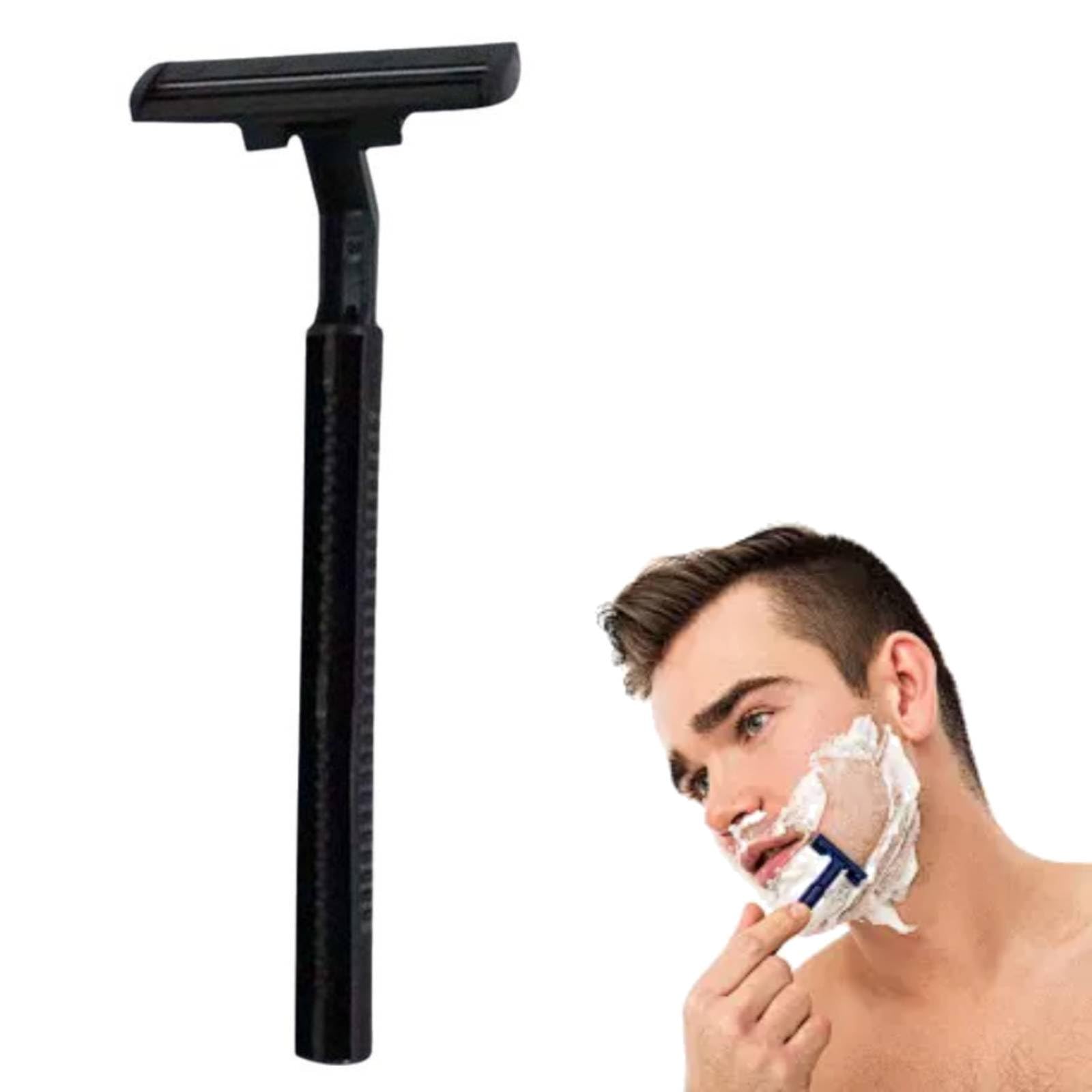 Disposable Twin Blade Razors for Men - Stainless Steel & Plastic Shaving Razors - Multipurpose Portable Manual Razors for Travel, Hotel & Bathing - Smooth Shave for Daily Use & Grooming