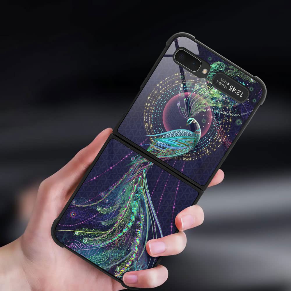 Samsung Galaxy Z Flip 5G Case with Military-Grade Protection | Shockproof & Anti-Scratch Phone Cover | Stylish Peacock Design | Perfect for Outdoor Adventures & Daily Use