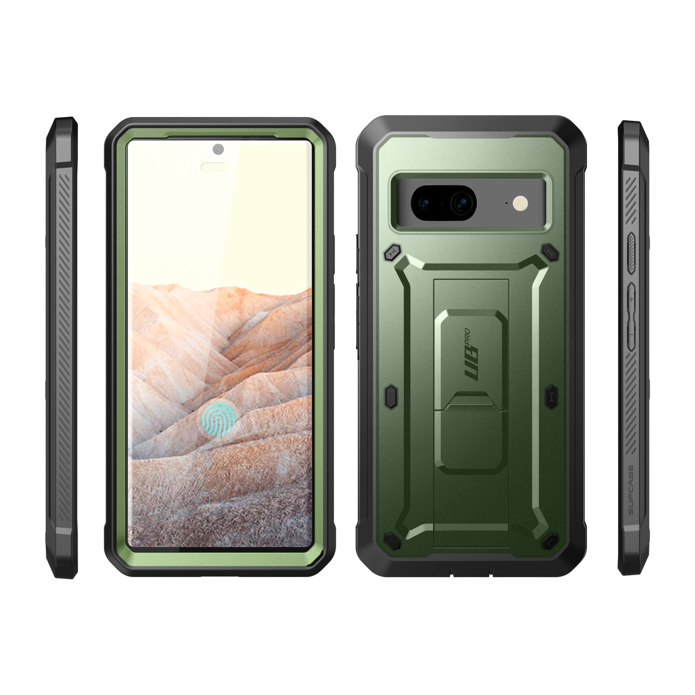 Google Pixel 7 Case - Unicorn Beetle PRO Rugged Holster with Kickstand | Dark Green Protective Cover | Shockproof & Drop Proof | Perfect for Outdoor, Work & Travel