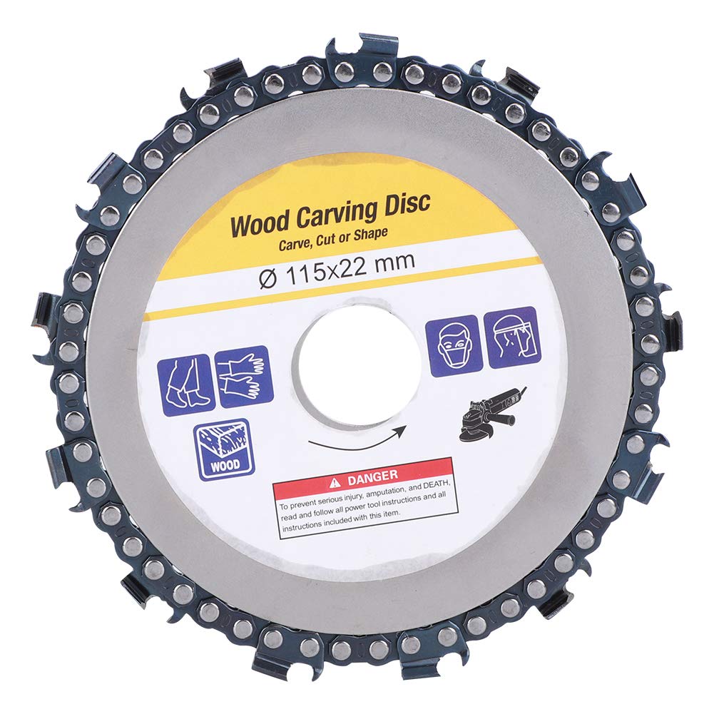 4.5 Inch Angle Grinder Chain Disc - 115mm Carbide Woodworking Accessory with 13 Teeth for Bending & Cutting - Durable Yellow Hardware Tool for DIY Projects, Wood Carving & Metal Work