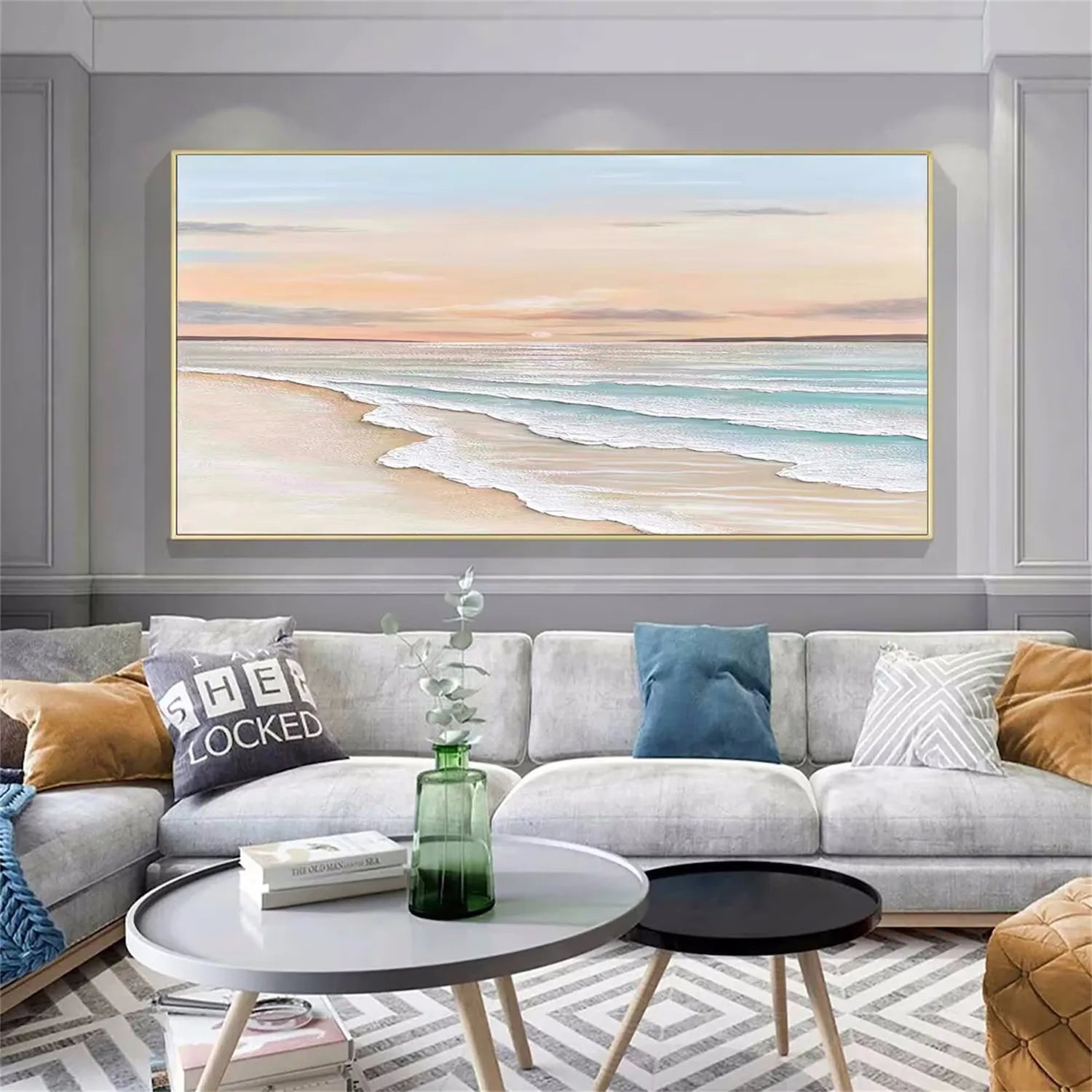 Ocean and Sky Painting #OS 165 - Stunning Seascape Wall Art for Home & Office Decor - Perfect for Living Room, Bedroom or Beach House